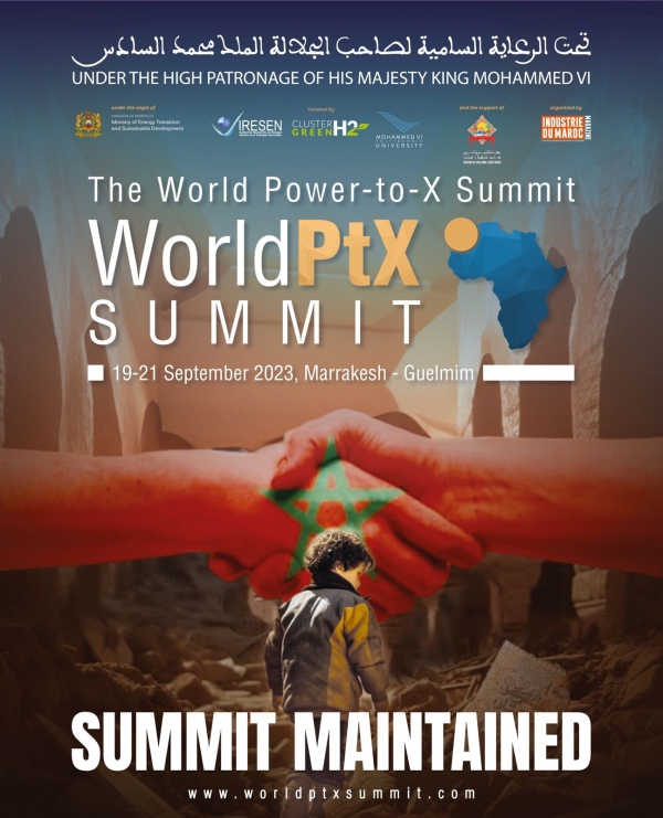 World Power-to-X Summit maintenu du 19 au 21 septembre à Marrakech (Maroc)