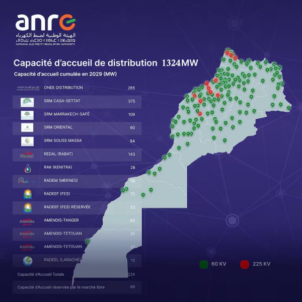L'ANRE approuve la capacité d’accueil cumulée du système électrique national en sources d’énergies renouvelables portée à 9338 MW à l’horizon 2029